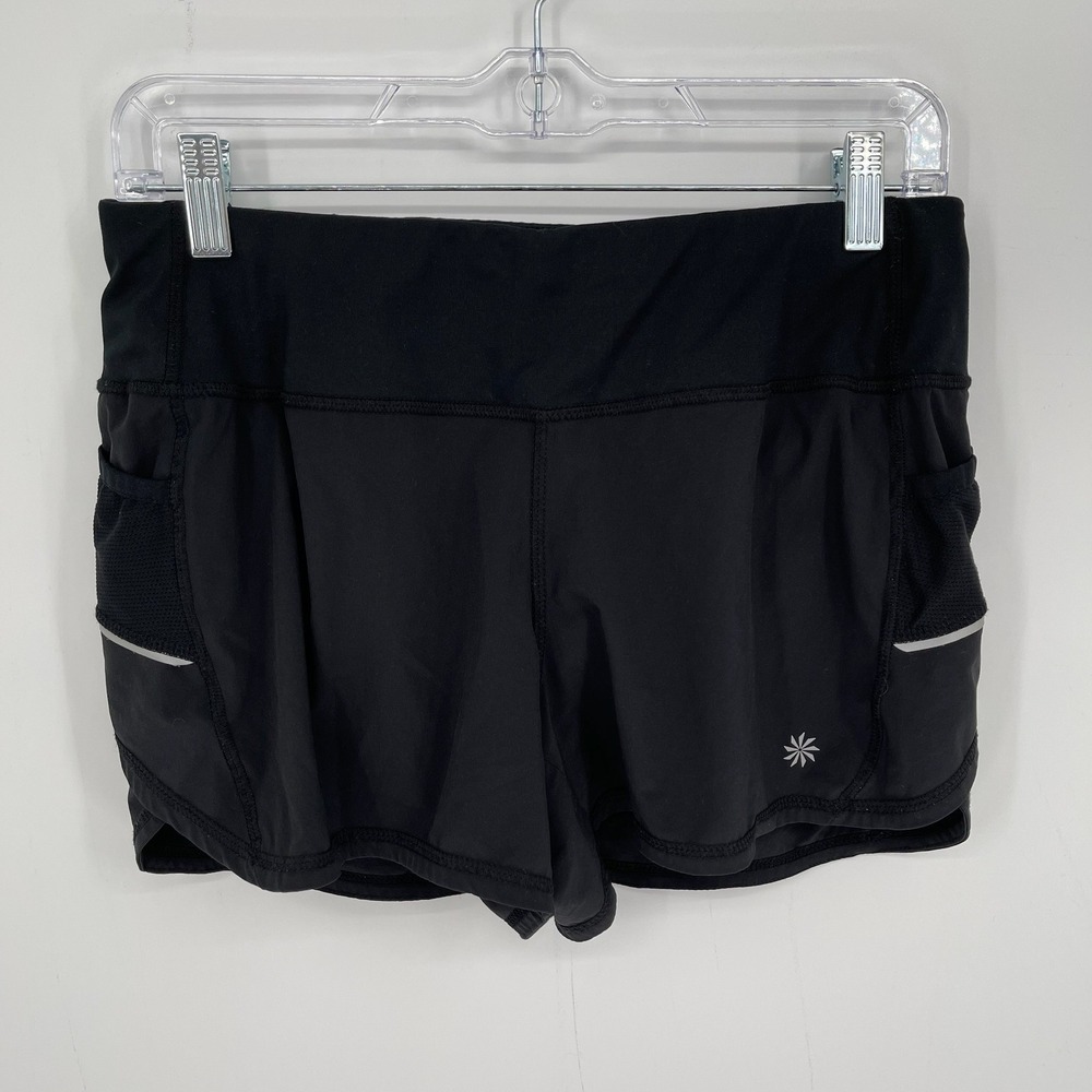Athleta Women's Black Ready Set Go Mesh Pocket Running Athletic Shorts Size S